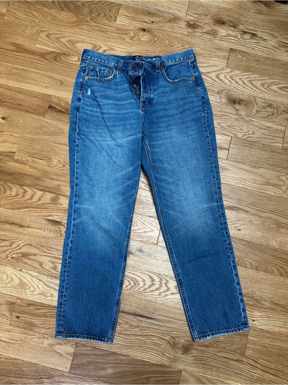 J. Crew Women’s High Rise Straight-Leg Blue Denim Jeans